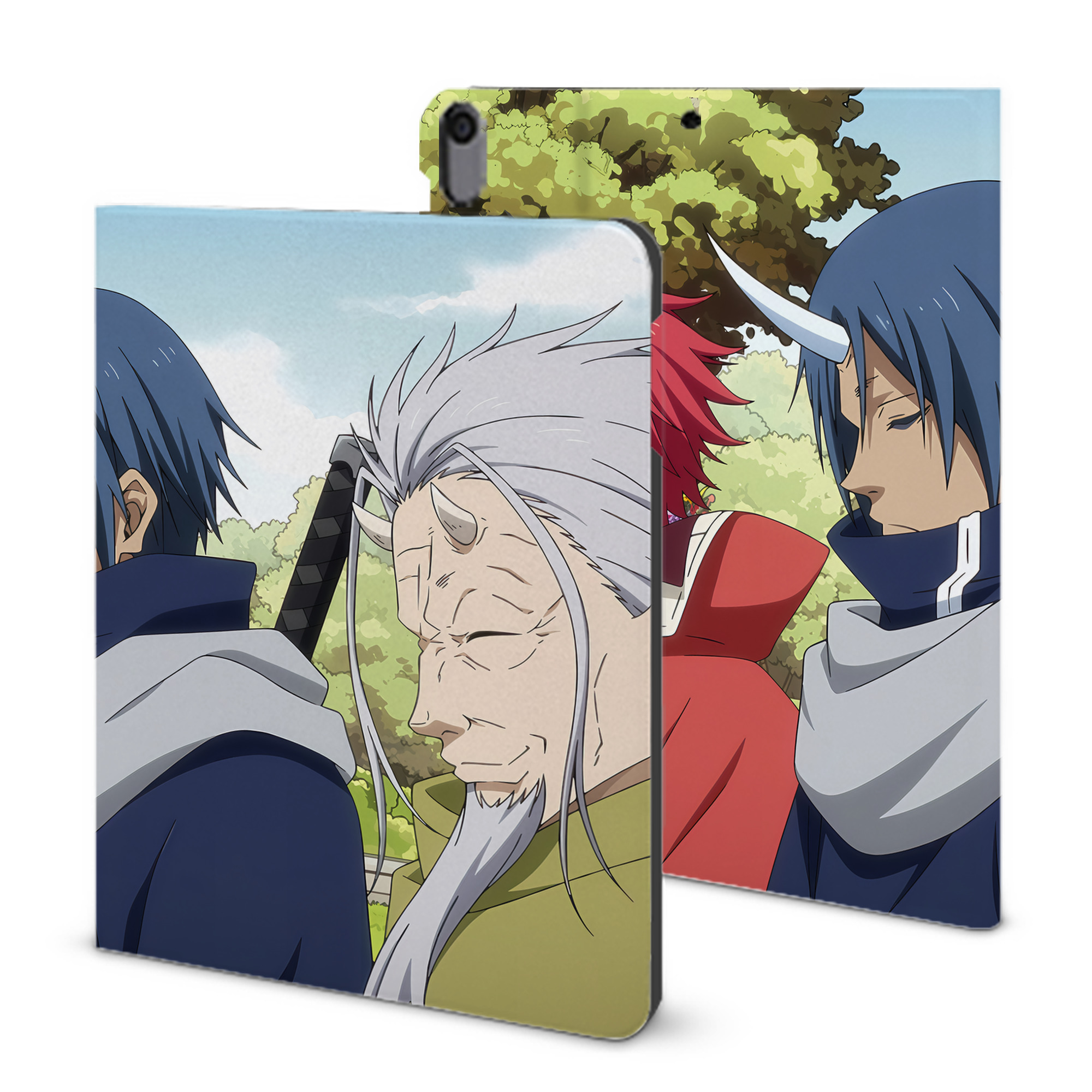 （画像用） 転スラ Regarding Reincarnated to Slime IPad ケース ブック型 PUレザー TPU 耐衝撃 軽量 薄型 ペン収納なし 全面保護 IPad 各モデル対応